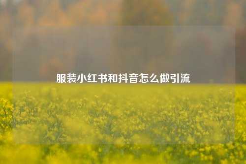 服装小红书和抖音怎么做引流