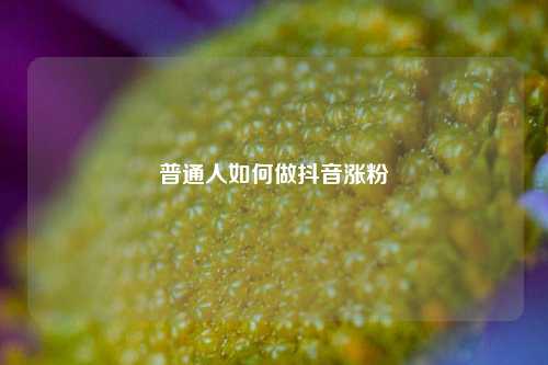 普通人如何做抖音涨粉